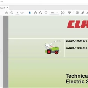 CLAAS Forage Harvesters JAGUAR 900-830 Profistar (Type 493) 900-830 Speedstar (Type 493)Electric Technical Systems Manual - PDF DOWNLOAD