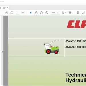 CLAAS Forage Harvesters JAGUAR 900-830 Profistar (Type 493) 900-830 Speedstar (Type 493) Hydraulic Technical Systems Manual - PDF DOWNLOAD