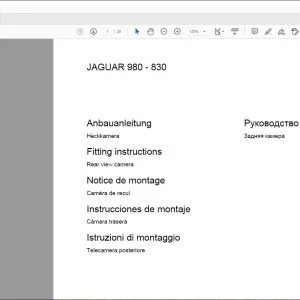 CLAAS Forage Harvesters JAGUAR 900 - 830 Rear view camera Fitting instructions Manual_DE_EN_FR_IT_RU_ES -  PDF DOWNLOAD