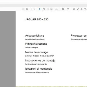 CLAAS Forage Harvesters JAGUAR 900 - 830 Xenon worklights Fitting instructions Manual_DE_EN_FR_IT_RU_ES - PDF DOWNLOAD