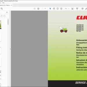 CLAAS Forage Harvesters JAGUAR 900 890 870 850 830 TYP 493 Sealing the infeed auger housing Fitting instructions Manual_DE_EN_FR_IT_RU