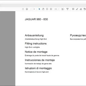 CLAAS Forage Harvesters JAGUAR 980 - 830 High End worklights  Fitting Instructions Manual_DE_EN_FR_IT_RU_ES - PDF DOWNLOAD