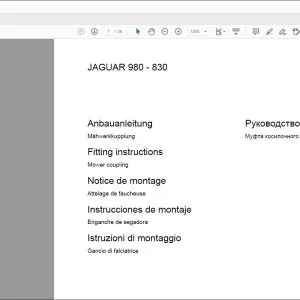 CLAAS Forage Harvesters JAGUAR 980-830 Mower coupling Fitting instructions Manual_DE_EN_FR_IT_RU_ES - PDF DOWNLOAD