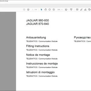 CLAAS Forage Harvesters JAGUAR 980-930 870-840 TELEMATICS  Communication Module Fitting instructions Manual_DE_EN_FR_IT_RU_ES - PDF DOWNLOAD