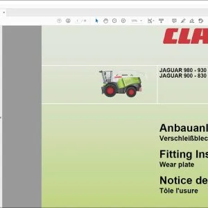 CLAAS Forage Harvesters JAGUAR 980 - 930 900 - 830 Printer Fitting instructions Manual_DE_EN_FR  - PDF DOWNLOAD