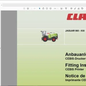 CLAAS Forage Harvesters JAGUAR 980 - 930 CEBIS Printer Fitting instructions Manual_DE_EN_FR - PDF DOWNLOAD