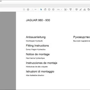 CLAAS Forage Harvesters JAGUAR 980-930 Dump Wagon Hydraulics Fitting instructions Manual_DE_EN_FR_IT_RU_ES - PDF DOWNLOAD