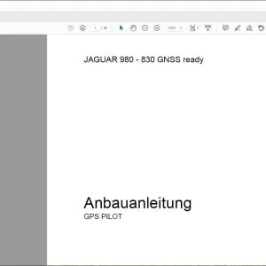 CLAAS Forage Harvesters JAGUAR 980-930 GPS PILOT Anbauanleitung Fitting instructions Manual_DE_EN_FR_IT_RU_ES -  PDF DOWNLOAD