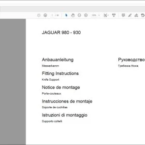 CLAAS Forage Harvesters JAGUAR 980-930 Knife Support Fitting instructions Manual_DE_EN_FR_IT_RU_ES - PDF DOWNLOAD