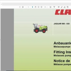 CLAAS Forage Harvesters JAGUAR 980 - 930 Molasses pump Fitting instructions Manual_DE_EN_FR - PDF DOWNLOAD