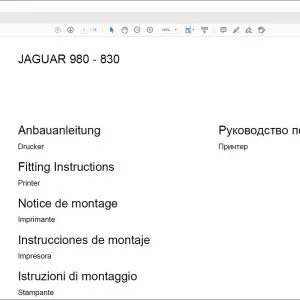 CLAAS Forage Harvesters JAGUAR 980 - 930 Printer Fitting instructions Manual_DE_EN_FR_IT_RU_ES - PDF DOWNLOAD