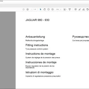 CLAAS Forage Harvesters JAGUAR 980-930 Tyre pressure control system Fitting instructions Manual_DE_EN_FR_IT_RU_ES  - PDF DOWNLOAD