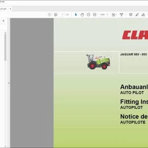 CLAAS Forage Harvesters JAGUAR 980 - 950 AUTOPILOT Fitting instructions Manual_DE_EN_FR - PDF DOWNLOAD