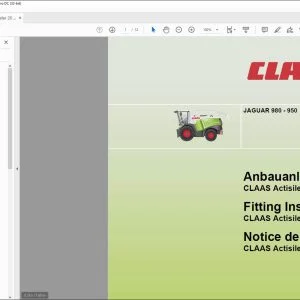 CLAAS Forage Harvesters JAGUAR 980 - 950 CLAAS Actisiler 20 Fitting instructions Manual_DE_EN_FR - PDF DOWNLOAD