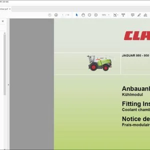 CLAAS Forage Harvesters JAGUAR 980 - 950 Coolant chamber Fitting instructions Manual_DE_EN_FR -  PDF DOWNLOAD