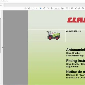 CLAAS Forage Harvesters JAGUAR 980 - 950 Corn Cracker Gap AdjustmentFitting instructions Manual_DE_EN_FR - PDF DOWNLOAD