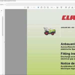 CLAAS Forage Harvesters JAGUAR 980 - 950 Discharge accelerator electrical gap adjustment Fitting instructions Manual_DE_EN_FR - PDF DOWNLOAD