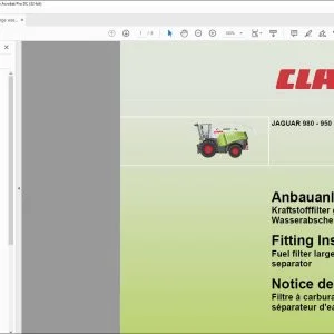 CLAAS Forage Harvesters JAGUAR 980 - 950 Fuel filter large water separator Fitting instructions Manual_DE_EN_FR - PDF DOWNLOAD