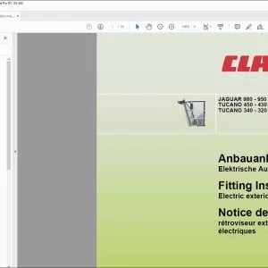 CLAAS Forage Harvesters JAGUAR 980 - 950 TUCANO 450 - 430 340 - 320 Electric exterior mirrors Fitting instructions Manual_DE_EN_FR - PDF
