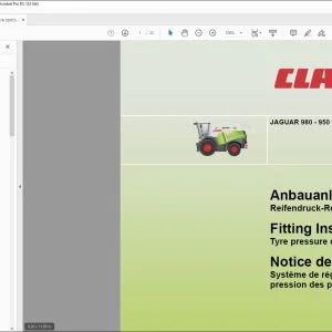 CLAAS Forage Harvesters JAGUAR 980 - 950 Tyre pressure control system Fitting instructions Manual_DE_EN_FR - PDF DOWNLOAD