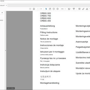 CLAAS Forage Harvesters ORBIS 900 750 600 450 Platform plate Fitting instructions Manual_DE_EN_FR_IT_ES-  PDF DOWNLOAD