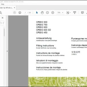 CLAAS Forage Harvesters ORBIS 900 750 600 600 SD 450 Divider tipWhole crop harvesting Fitting Instructions Manual_DE_EN_FR_ES_IT_RU
