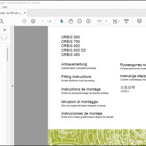 CLAAS Forage Harvesters ORBIS 900 750 600 600 SD 450 Divider tipWhole crop harvesting Fitting Instructions Manual_DE_EN_FR_ES_IT_RU - PDF
