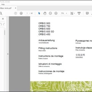 CLAAS Forage Harvesters ORBIS 900 750 600 600 SD 450 Wear skids Fitting Instructions Manual_DE_EN_FR_ES_IT_RU - PDF