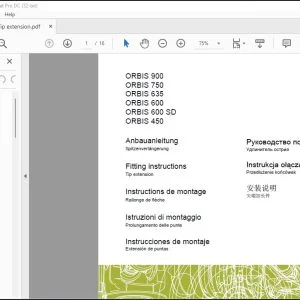 CLAAS Forage Harvesters ORBIS 900 750 635 600 600 SD 450 Tip extension Fitting Instructions Manual_DE_EN_FR_ES_IT_RU
