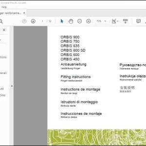 CLAAS Forage Harvesters ORBIS 900 750 635 ORBIS 600 SD 600 450 Finger reinforcement Fitting Instructions Manual_DE_EN_FR_ES_IT_RU