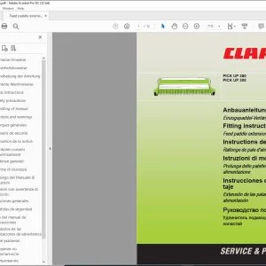 CLAAS Forage Harvesters PICK UP 380 PICK UP 300 Front Feed paddle extension Fitting Instructions Manual_DE_EN_FR_ES_IT_RU
