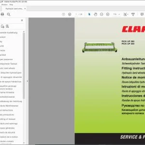 CLAAS Forage Harvesters PICK UP 380 PICK UP 300 Hydraulic land wheels Fitting Instructions Manual_DE_EN_FR_ES_IT_RU