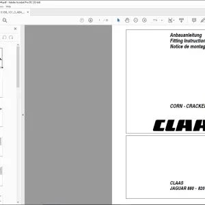 CLAAS JAGUAR 880 - 820 CORN - CRACKER Fitting instructions Manual_DE_EN_FR -  PDF DOWNLOAD