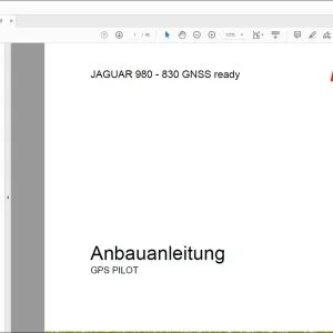 CLAAS JAGUAR 980 - 830 GPS PILOT Anbauanleitung Fitting Instructions Manual_DE_EN_FR_IT_ES_RU- PDF DOWNLOAD