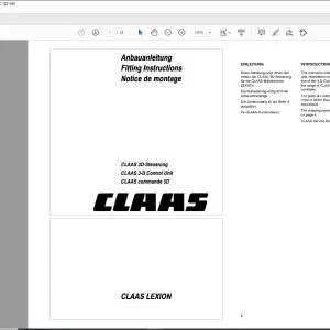 CLAAS LEXION CLAAS 3-D Control Unit Fitting instructions Manual_DE_EN_FR - PDF DOWNLOAD