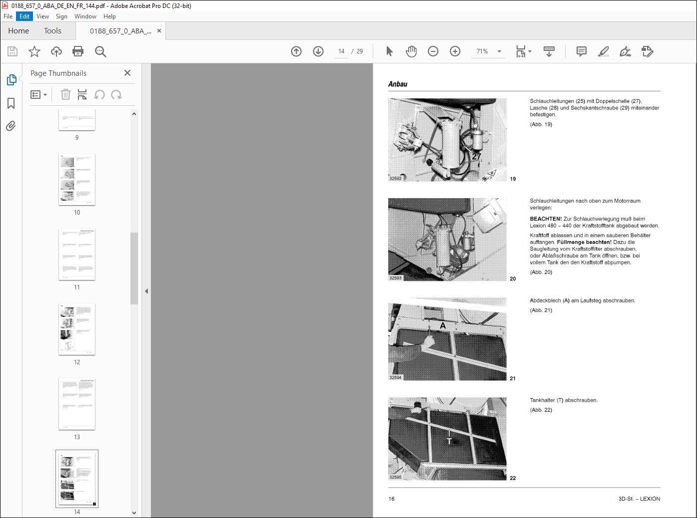 CLAAS LEXION CLAAS 3-D Control Unit Fitting instructions Manual_DE_EN ...