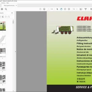 CLAAS Loader Wagons CARGOS 9600 Tridem 9500 Tridem 9500 Tandem 9400 Tandem Mud guard structure Fitting instructions Manual_DE_EN_FR_IT_ES_RU