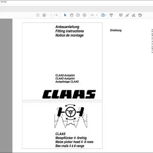CLAAS Maize picker head 4- В rows CLAAS Autopilot Fitting instructions Manual_DE_EN_FR - PDF DOWNLOAD