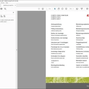 CLAAS Mower CORTO 3200 CONTOUR 310 F 285 F Additional swathing discs Fitting Instructions Manual_DE_EN_FR_ES_IT_RU