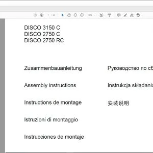 CLAAS Mower DISCO 3150 C 2750 C 2750 RC Assembly instructions Manual  - PDF DOWNLOAD