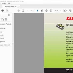 CLAAS Mower DISCO 3500 FC Profil 3500 FRC Warning plates with lighting Profil Fitting instructions Manual_DE_EN_FR_IT_ES_RU