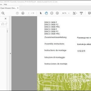 CLAAS Mower DISCO 3600 F 3600 FC 3600 FRC 3500 F 3500 FC 3500 FRC Assembly instructions Manual_DE_EN_FR_NL_IT_RU - PDF DOWNLOAD