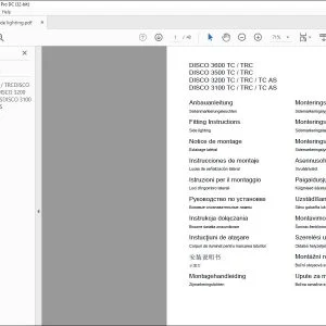 CLAAS Mower DISCO 3600 TC / TRC 3500 TC / TRC 3200 TC / TRC / TC AS 3100 TC / TRC / TC AS Side lighting Fitting Instructions Manual_DE_EN_FR_IT_ES_RU