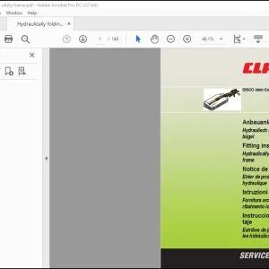 CLAAS Mower DISCO 3900 Contour Hydraulically folding safety frame Fitting instructions Manual_DE_EN_FR_IT_ES - PDF