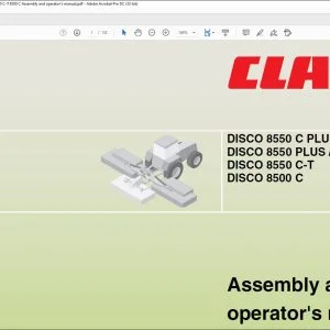 CLAAS Mower DISCO 8550 C PLUS  8550 C DISCO 8550 PLUS  8550 8550 C-T 8500 C Assembly and operator's manual - PDF DOWNLOAD
