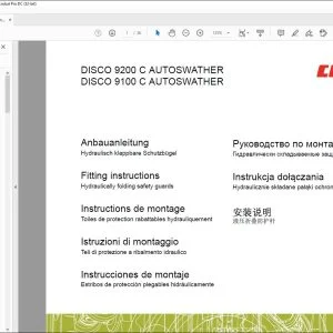 CLAAS Mower DISCO 9200 C AUTOSWATHER  9100 C AUTOSWATHER Hydraulically folding safety guards Fitting Instructions Manual_DE_EN_FR_ES_IT_RU