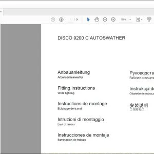CLAAS Mower DISCO 9200 C AUTOSWATHER Work lighting Fitting Instructions Manual_DE_EN_FR_IT_ES_RU - PDF DOWNLOAD