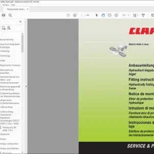 CLAAS Mower DISCO 9300 C Duo Hydraulically folding safety frame Fitting instructions Manual_DE_EN_FR_IT_ES - PDF DOWNLOAD