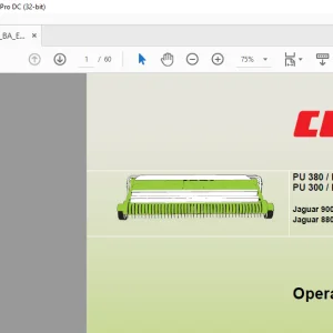 CLAAS PU 380  PU 380 HD Type 429 PU 300  PU 300 HD Type 428 900  890  870  850  830 Type 492  880  860  840   820 Type 491 Operator’s manual