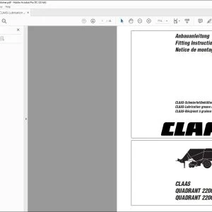 CLAAS QUADRANT 2200 2200 CLAAS-Lubrication grease container Fitting Instructions Manual_DE_EN_FR - PDF DOWNLOAD